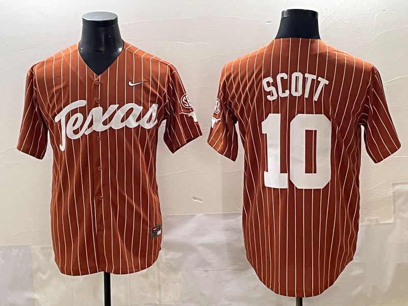 Men Texas Longhorns #10 Scott brown Nike joint Name NCAA 2025 Jersey style 32